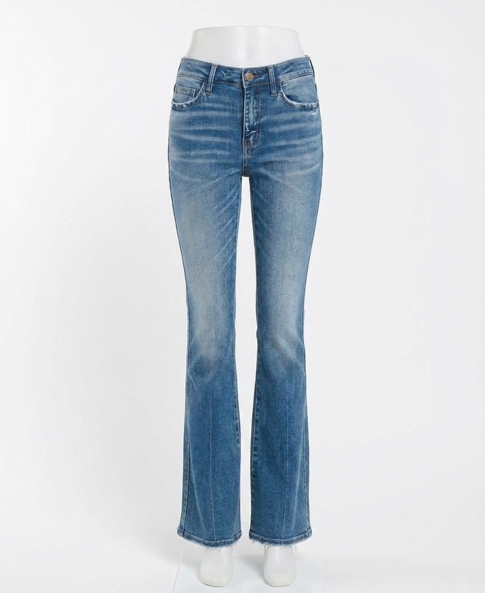 NEW FLYING MONKEY high rise full length bootcut jeans in err-free